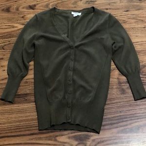 Maurices 3/4 Sleeve Button Up Cardigan Green XS